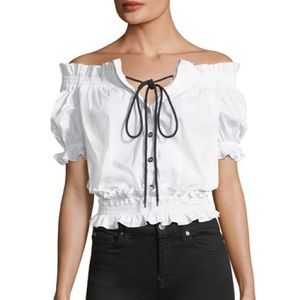 Caroline Constas white off the shoulder top